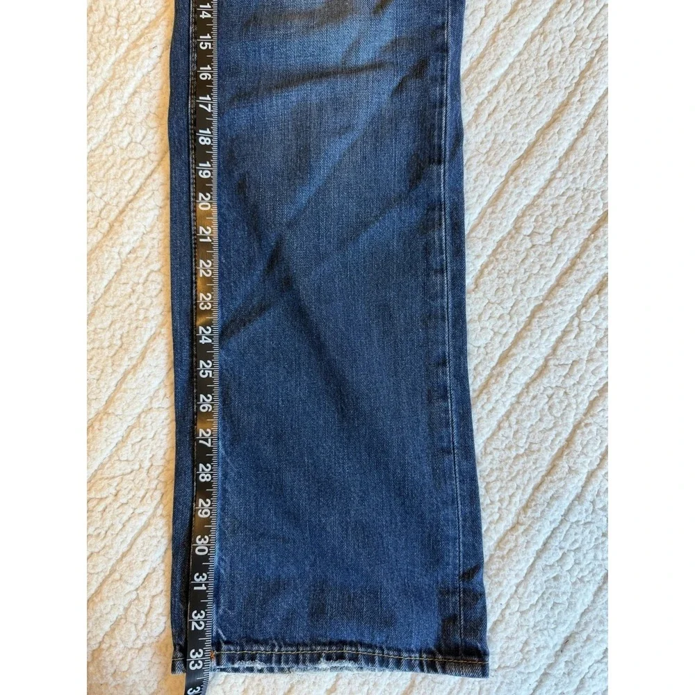 True Religion Jeans Mens Blue Dark Wash Rainbow Billy Straight Whisker Size 34